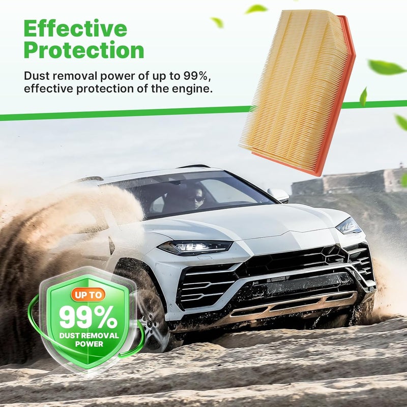 RVgolf 2PCS Engine Air Filter Fit for Jeep Wrangler 2018-2025 2026 2.0L/3.6L, Jeep Gladiator 2020-2025 2026 3.6L, Air Filter Replacement Engine Filter# 68257030AA Car Accessories - Image 5